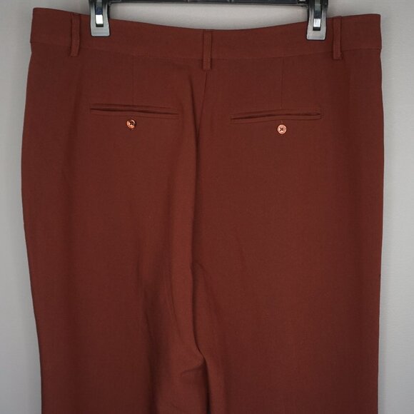 Paige Aracelli Pleated Cuff Hem Trouser Pants in Mahogany size 12 NWT - Picture 11 of 16